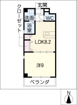 ウィンドウズVI(1DK/3階)の間取り写真