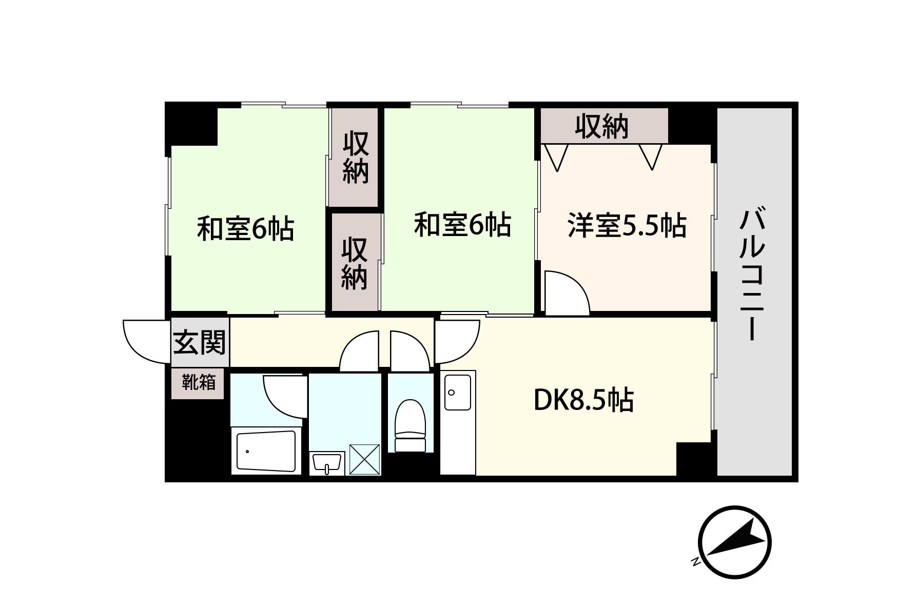 アシスト山形マンションII(3DK/7階)の間取り写真