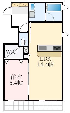 シャーメゾンHANA(1LDK/1階)の間取り写真