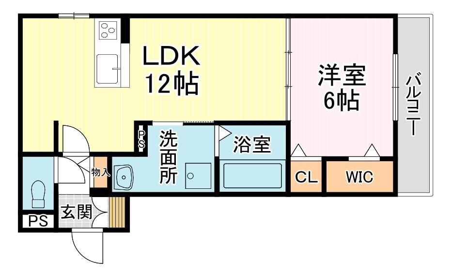 フェリシア(1LDK/3階)の間取り写真