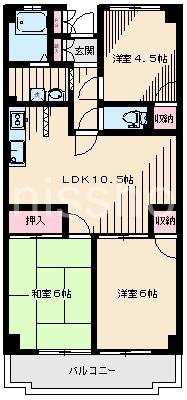 オークタウンハイツ(3LDK/2階)の間取り写真