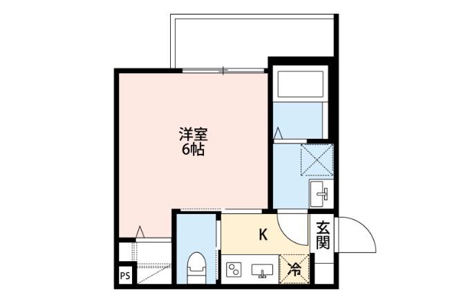 LE DE LA MAIN LEV E HANAZONO(1K/1階)の間取り写真