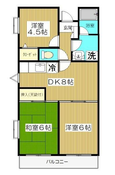 クレール渋谷壱番館(3DK/5階)の間取り写真