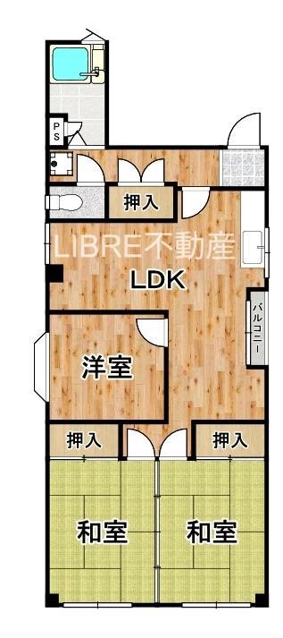シャトーナカタ(3LDK/5階)の間取り写真
