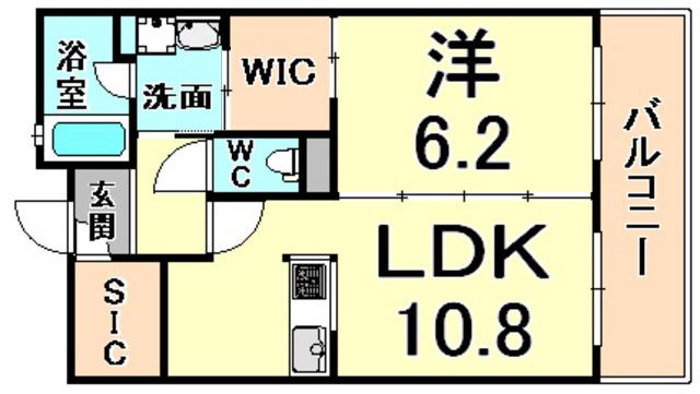 アミコート塚口(1LDK/4階)の間取り写真