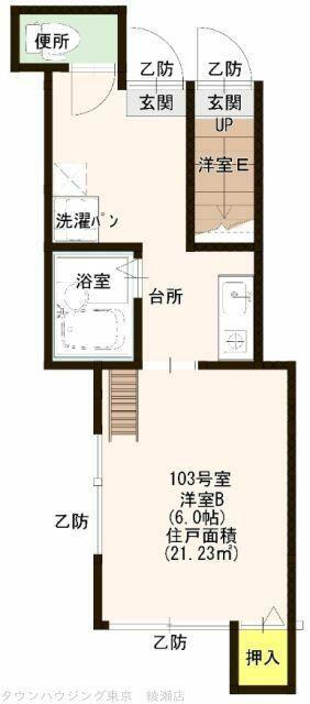リヴィエール綾瀬(1K/1階)の間取り写真