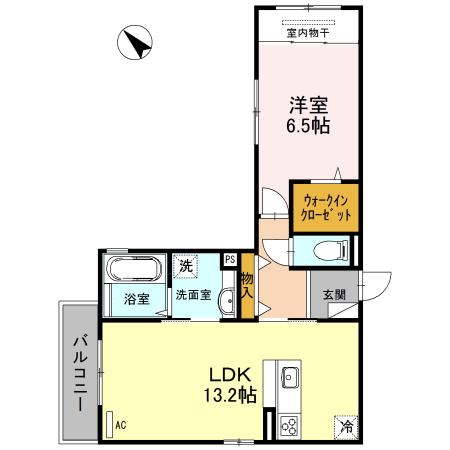 ALCIONE壱番館(1LDK/2階)の間取り写真
