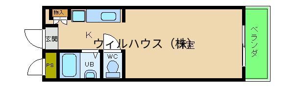 東光荘2(1K/3階)の間取り写真