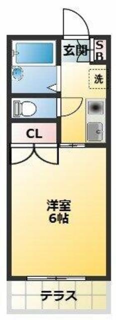 ヴィブレ浜(1K/1階)の間取り写真