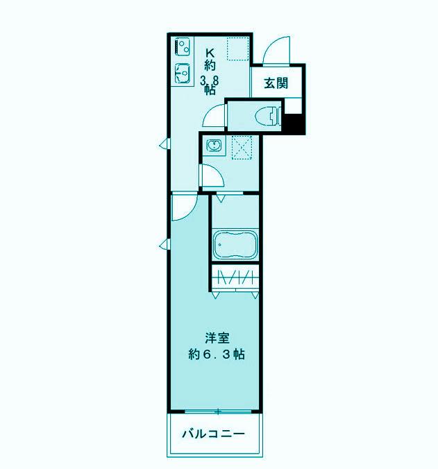 メゾン クレスト(1K/2階)の間取り写真