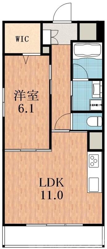 アベニール四天王寺(1LDK/6階)の間取り写真