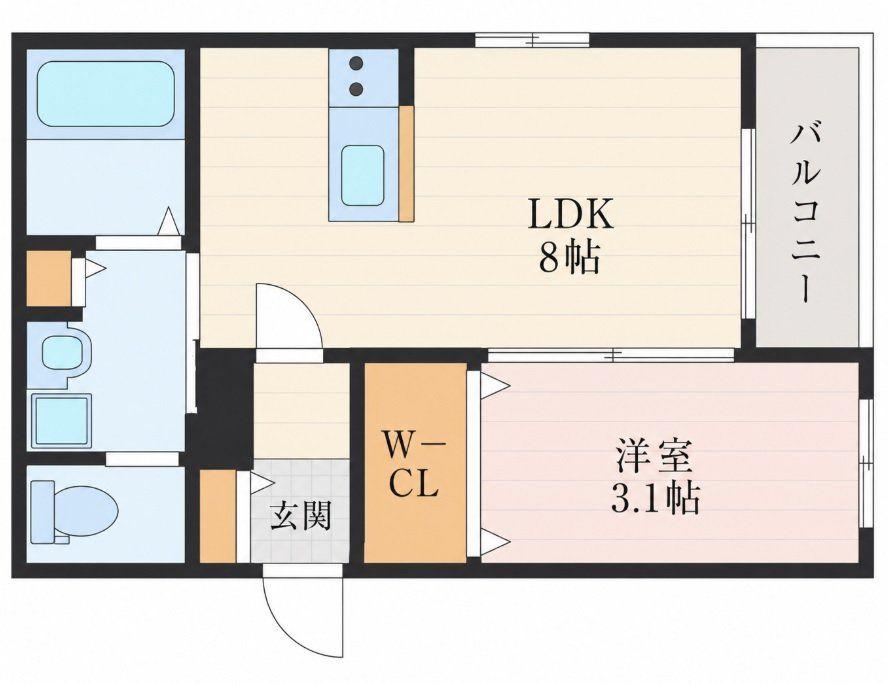 FOREAL長町グランデ(1LDK/3階)の間取り写真