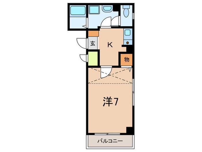 BRAVO(1K/2階)の間取り写真