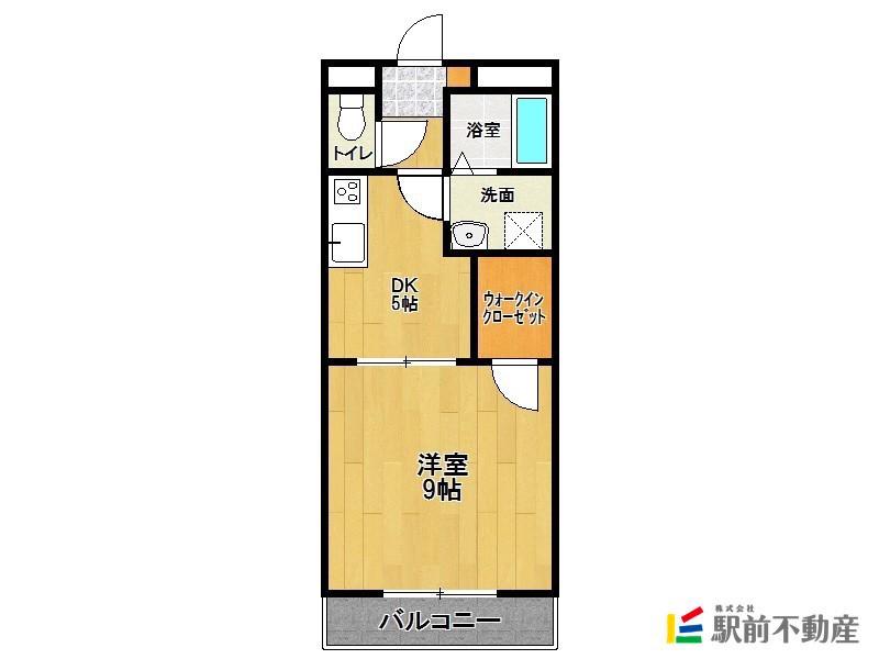 メラニー本庄(1DK/1階)の間取り写真