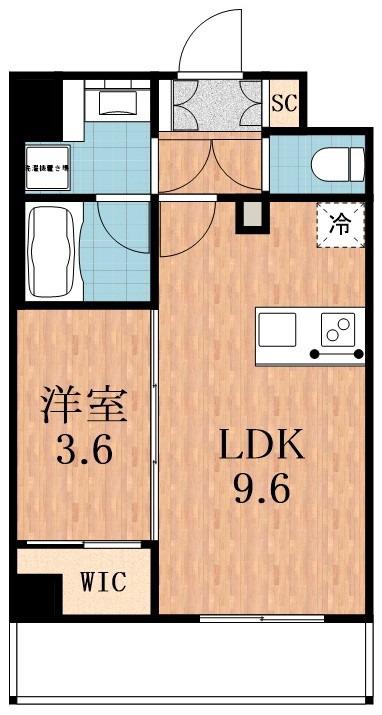 AUFTAKT 天王寺(1LDK/3階)の間取り写真