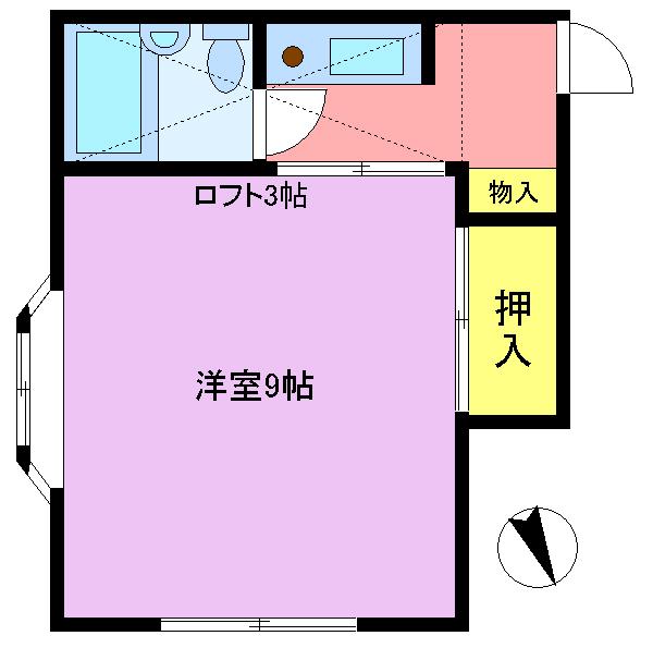 アマノハイツ(1K/2階)の間取り写真