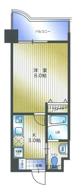 ローズモント・フレア薬院(1K/10階)の間取り写真
