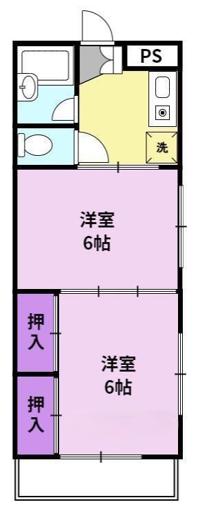 ピュア松本(2K/2階)の間取り写真