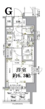 エスリードザ・ランドマーク神戸(1K/11階)の間取り写真
