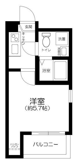 GLUCK船橋(1K/1階)の間取り写真
