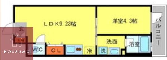 MDI三国コート(1LDK/4階)の間取り写真