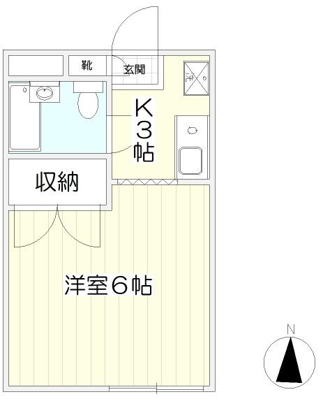メゾンフルーブ(1K/1階)の間取り写真