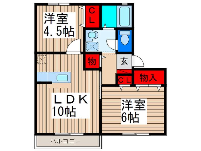 グリーンヒルマスミ(2LDK/2階)の間取り写真