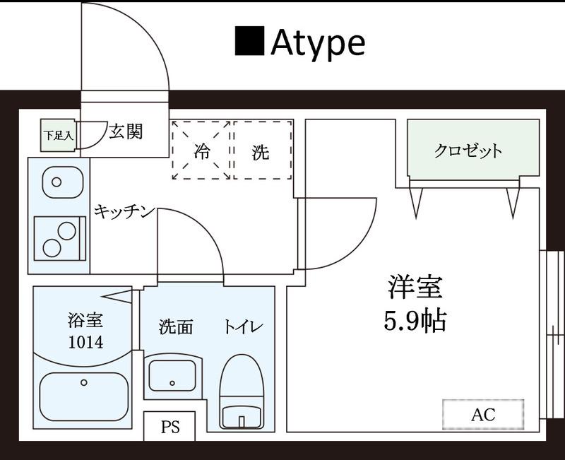 レピュア本郷レジデンス(1K/B1階)の間取り写真