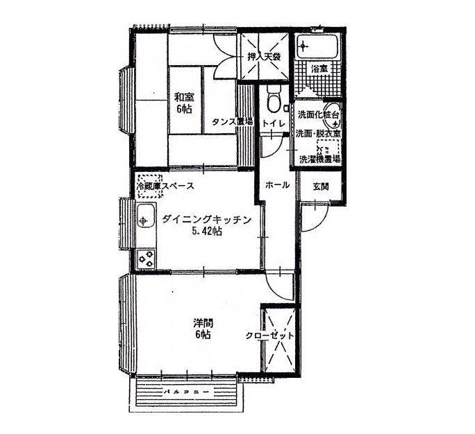 NKハイツIII(2DK/2階)の間取り写真