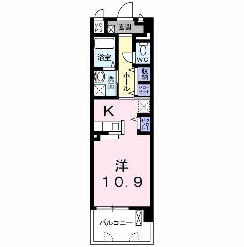 GRACEFUL平成(ワンルーム/2階)の間取り写真
