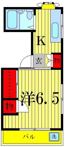 ライスハイム(1K/2階)の間取り写真