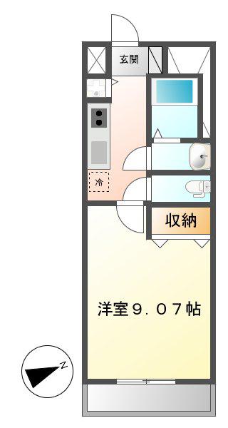 プレストンズ新栄(1K/2階)の間取り写真