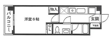 HISTORIA・K(1K/3階)の間取り写真