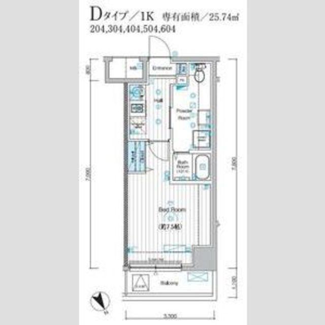 MAXIV ALIVE堀切菖蒲園(1K/4階)の間取り写真