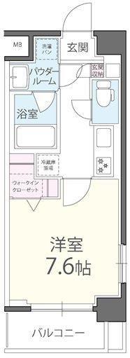 リベットガーデン(1K/4階)の間取り写真