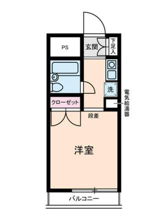 ペガサスマンション百合丘(1K/3階)の間取り写真