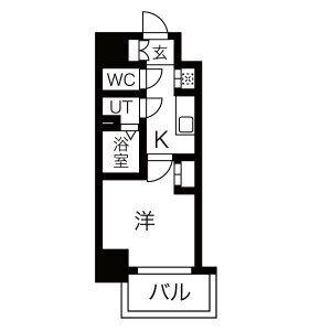 エステート金山(1K/9階)の間取り写真