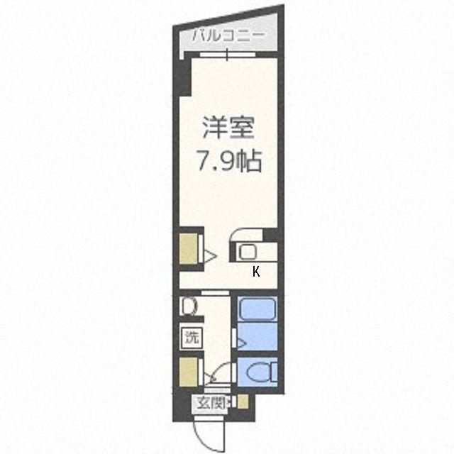 レジディア天神橋(ワンルーム/3階)の間取り写真