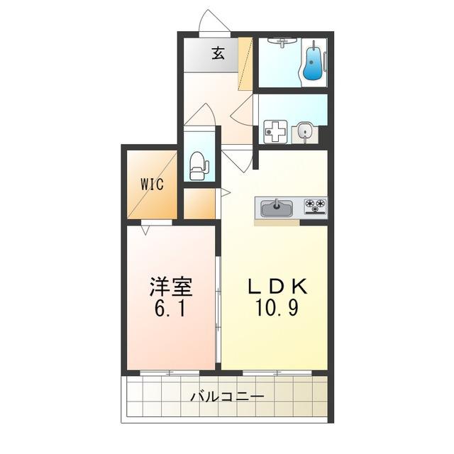 シャーメゾンフルール(1LDK/1階)の間取り写真