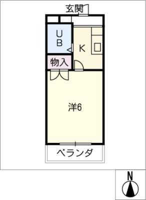 メゾンドツインクル(1K/2階)の間取り写真