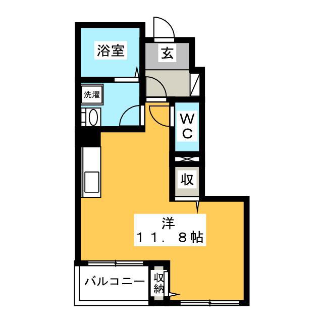 リフル アヤカ(ワンルーム/1階)の間取り写真