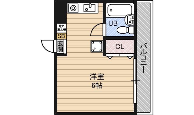 ユニックス神戸西(1K/1階)の間取り写真