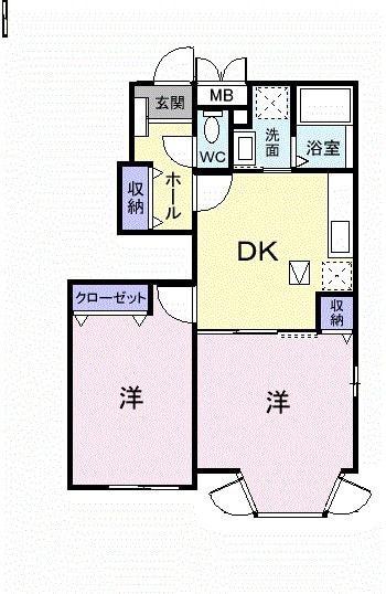 GREATSUCCESSB(2DK/1階)の間取り写真