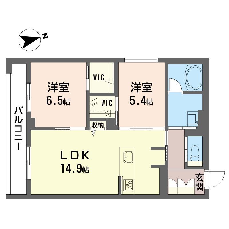 ソフィーガーデン SHAMAISON(2LDK/3階)の間取り写真