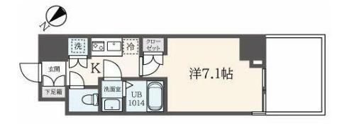 フェルテ中野(1K/5階)の間取り写真