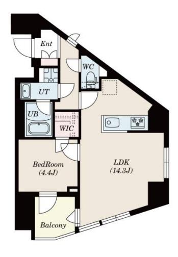 S-RESIDENCE新宿若松町(1LDK/5階)の間取り写真