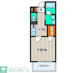 ヴィアーレ勾当台II(1K/2階)の間取り写真