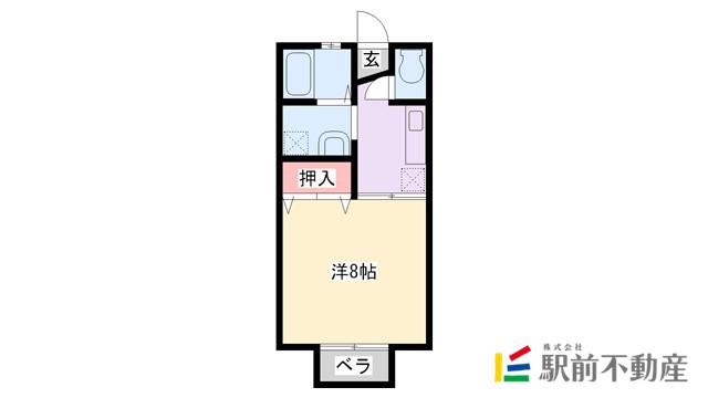 ベルクレージュ(1K/2階)の間取り写真