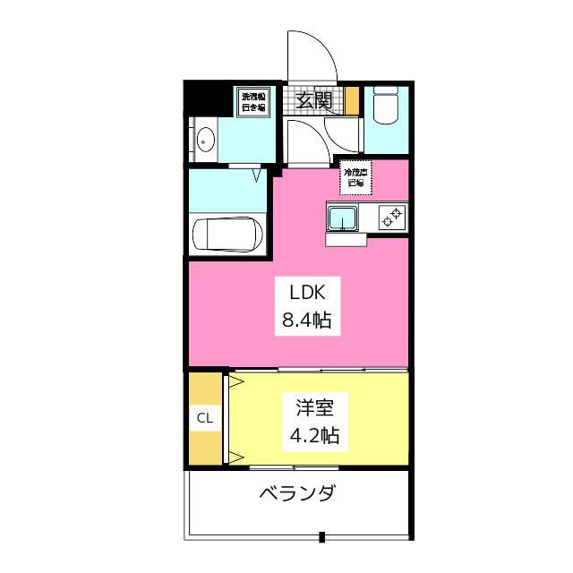 LIVE CASA 高宮(1LDK/2階)の間取り写真