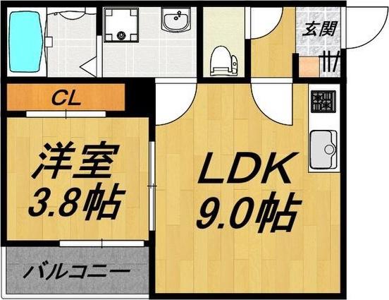 LE COCON 刈谷II(1LDK/2階)の間取り写真